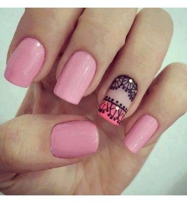 Películas ou Adesivos de Unhas Modelo Arabescos Rosa com Preto e - modelos de uas Películas ou Adesivos de Unhas Modelo Arabescos Rosa com Preto e - modelos de uas