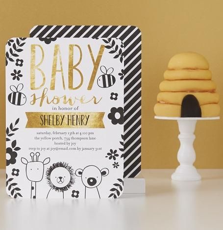 There's a new bee in the beehive. Create baby shower invitations for