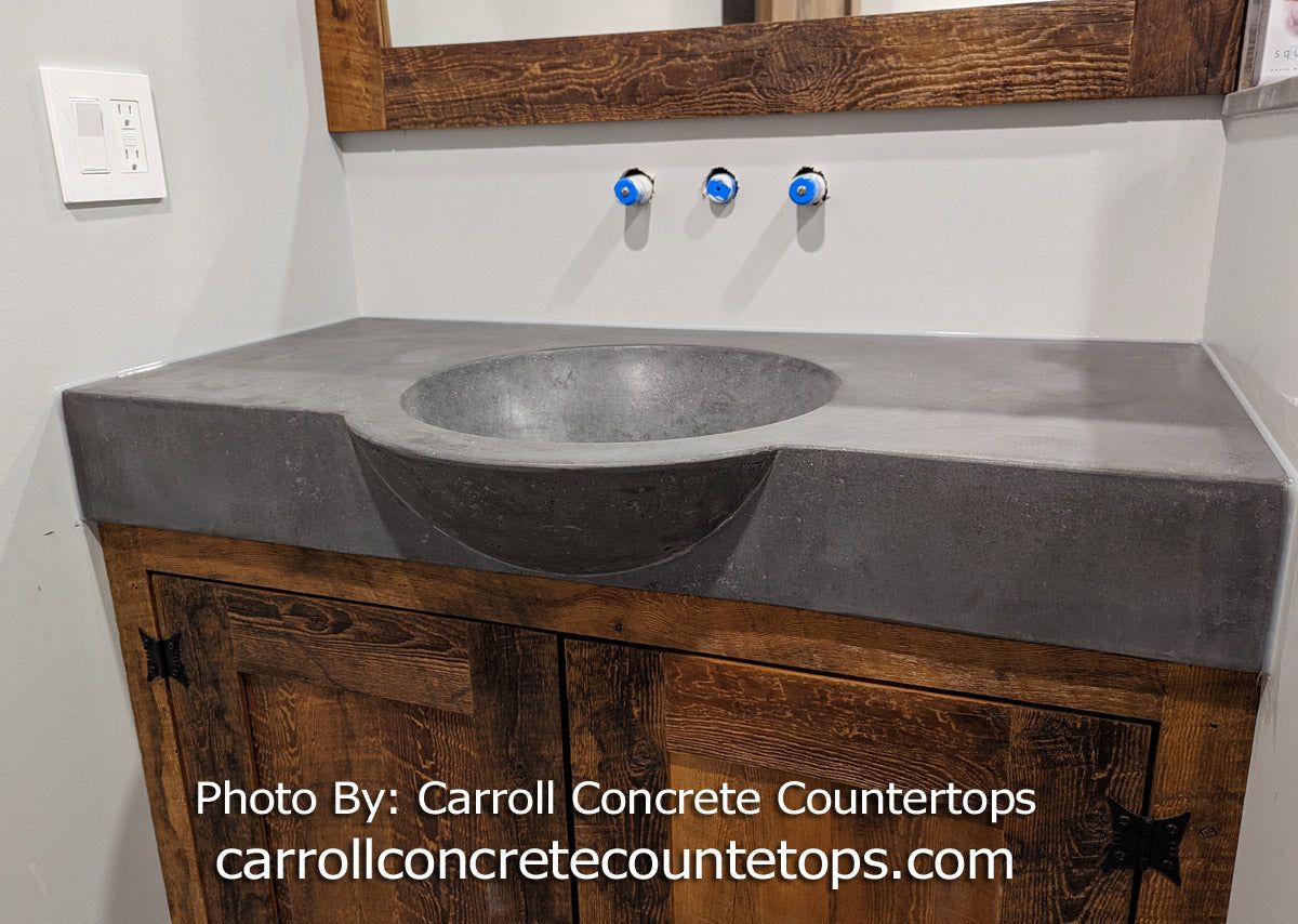 Concrete Countertop Round Cantilever Front Sink Form SDP4C SDP4C