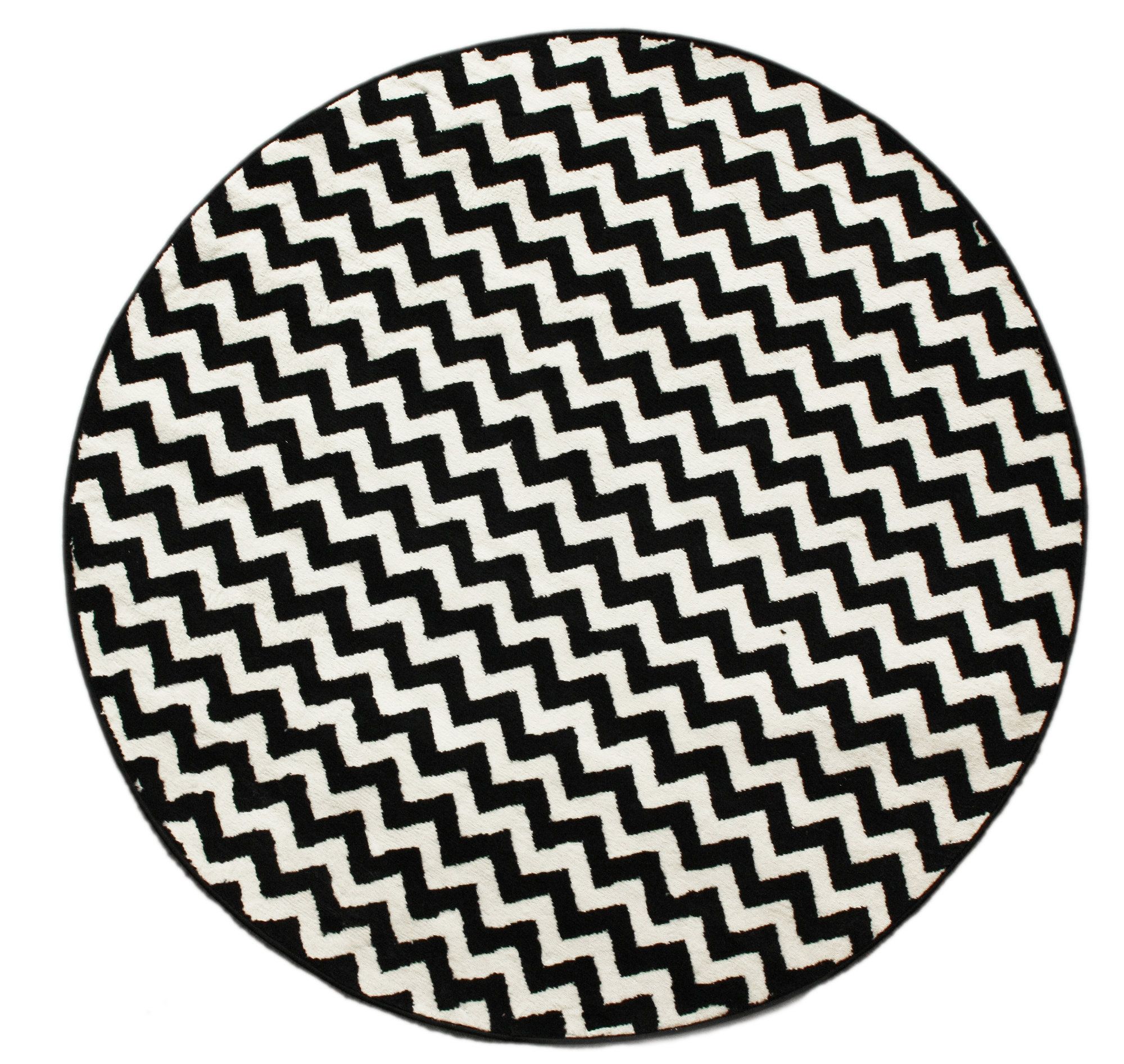 Elisa Chevron White Black Area Rug S