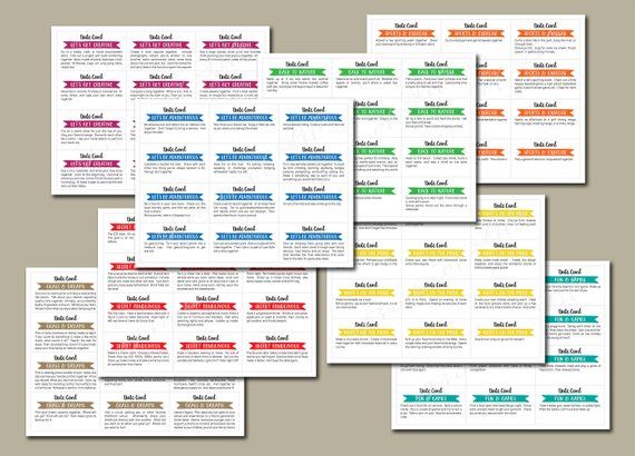 This is an instant download for our “Date Cards - Set 1”. Dinner and a movie is fine, but sometimes you want to add a little spice to your dating life. With this set of Date Cards, you’ll receive 192 date ideas that are fun, unique, and romantic. Plus other bonus cards are included as well for a total of 288 cards.---------------------------WHAT YOU RECEIVE---------------------------This listing is for a PRINTABLE file. No physical product is included.You'll receive 24 total pages in PDF for Cute Date Ideas, Gift Ideas, Date Night Jar, Creative Gifts For Boyfriend, Five Love Languages, Visual And Performing Arts, Dinner And A Movie, Relationship Building, Relationship Goals