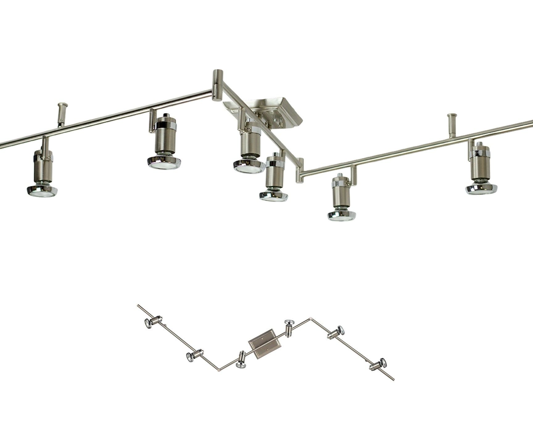 Canarm IT391A06BCH10 Shay 6 Light Track Lighting Spot Light Adjustable, Brushed Pewter & Chrome Bedroom Lighting Diy, Apartment Lighting, Foyer Lighting Fixtures, Rustic Light Fixtures, Hallway Lighting, Bedside Lighting, Bathroom Light Fixtures, Recessed Lighting, Bathroom Lighting