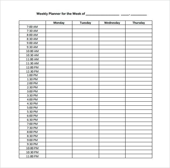hourly calendar template excel weekly schedule free hourly calendar planner