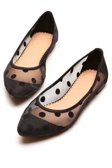 sheer polka dot flats