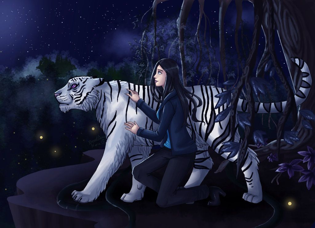 Anime white tiger girl
