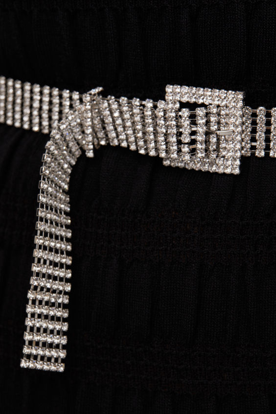 Belt with Rhinestones Silvercolored Ladies H&M US