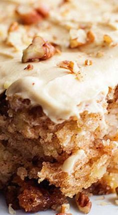 Apple Pecan Spice Cake with Brown Sugar Cream Chee Apple Pecan Spice Cake with Brown Sugar Cream Chee