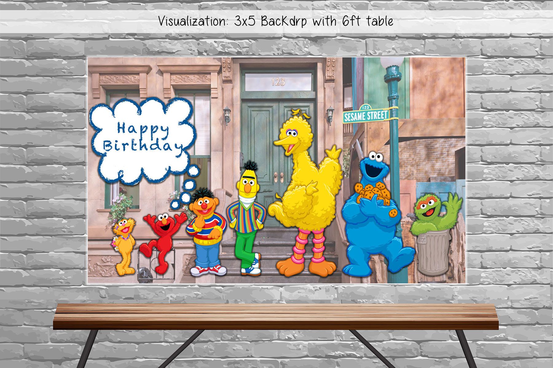 Sesame Street Birthday Banner Elmo Big Bird
