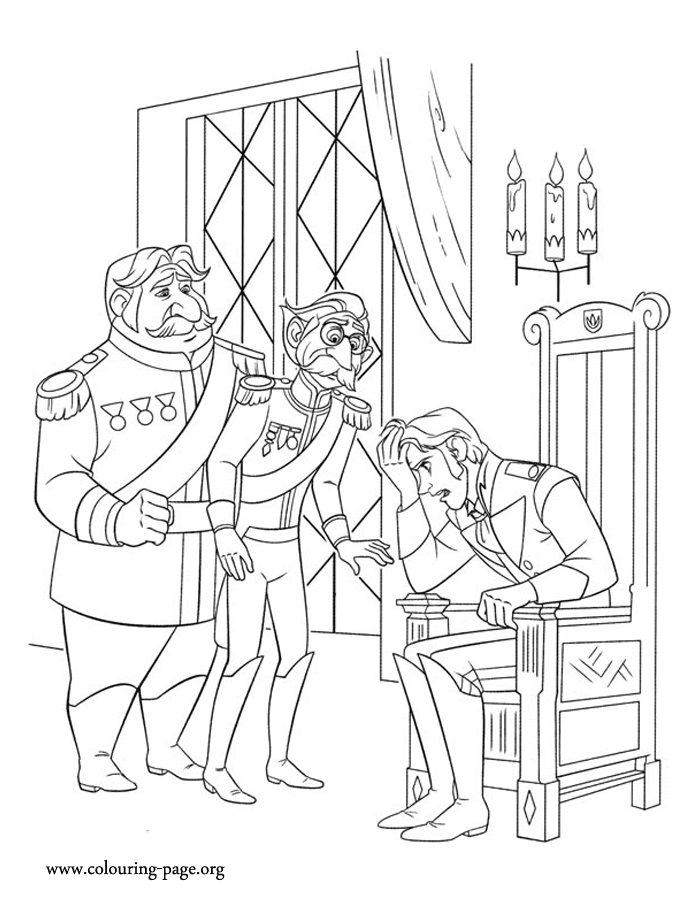 Looks Like Prince Hans Is Worried About Elsas Escape Have Fun Coloring This Amazing Disney Frozen Page
