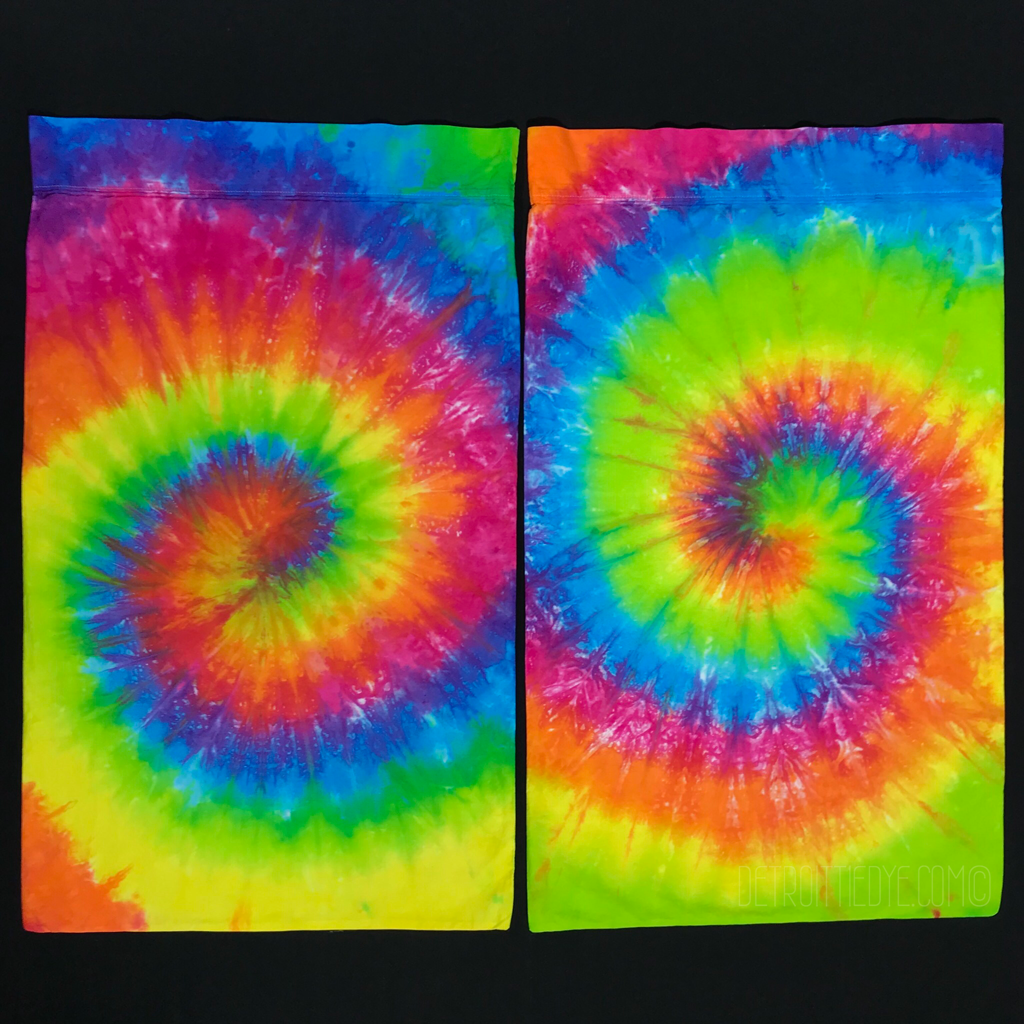 Custom Made Neon Rainbow Tie Dye Rainbow Spiral Tie Dye Pillow Cases