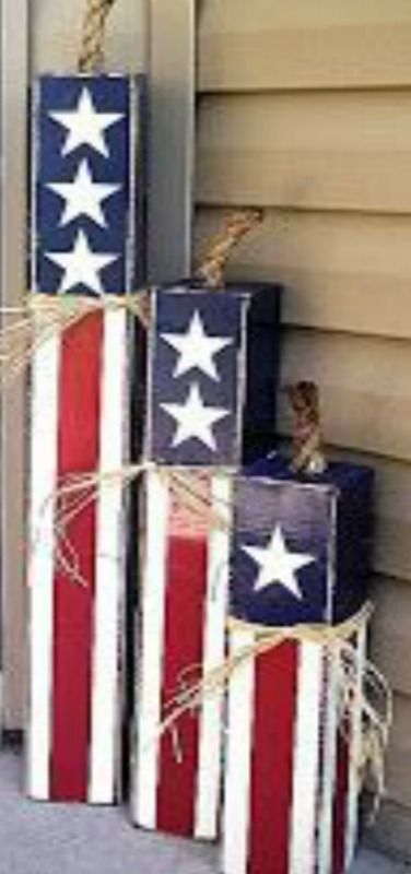 Firecracker TUTORIAL | Happy 4th of July 4th July Crafts, Fourth Of July Decor, 4th Of July Decorations, Patriotic Crafts, Patriotic Holidays, 4th Of July Party, July 4th, Patriotic Porch, Patriotic Wreath