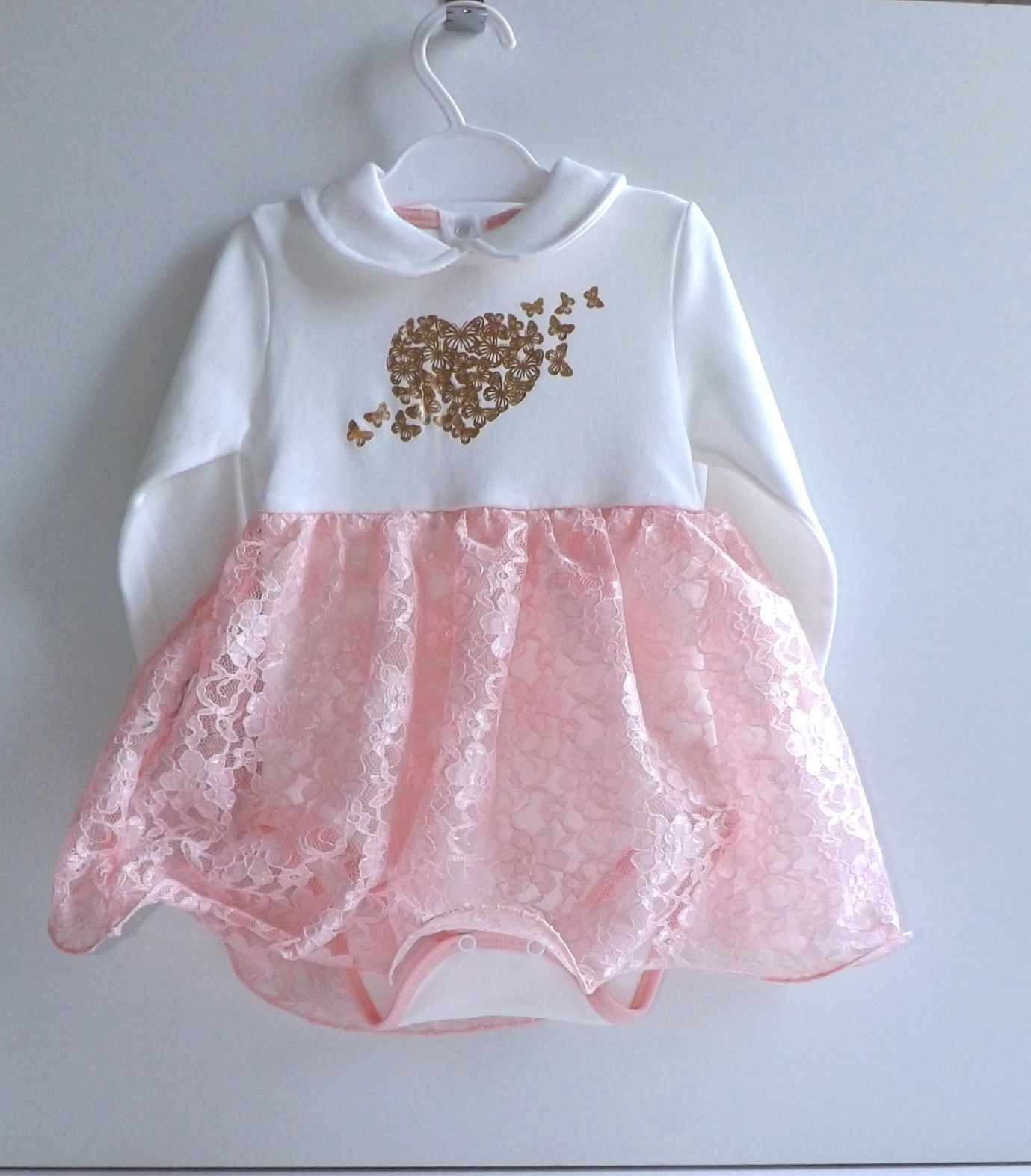 Babykleid Mächen Bodykleid Gr.62-86 Langarm Babybody Baby Kleid Tutukleid