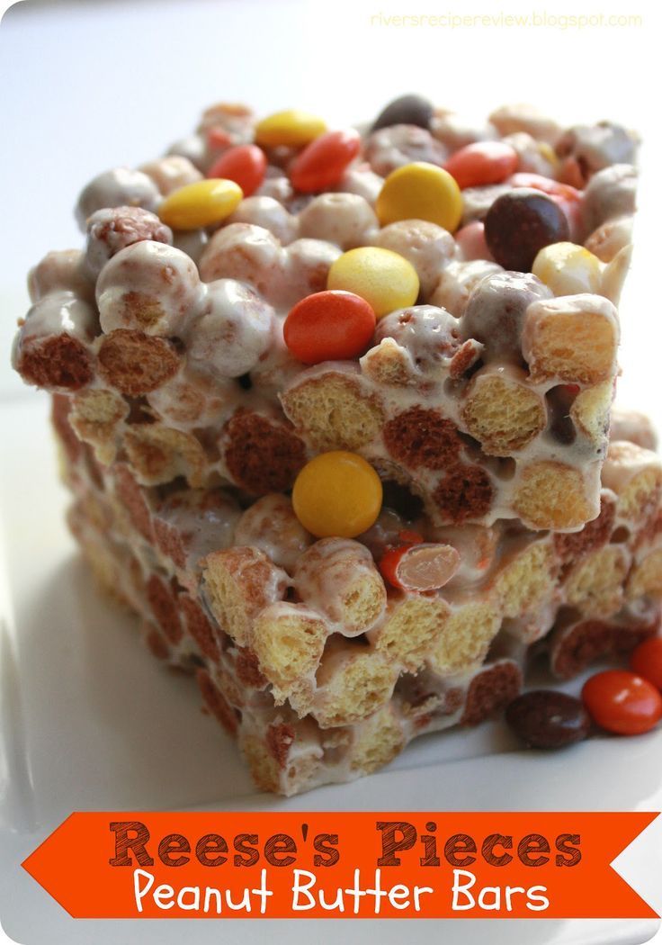 Reece's Pieces Peanut Butter Bars | This is a fun and easy treat that the whole ...