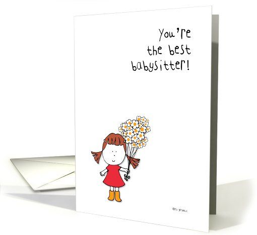 thank you youre the best babysitter card thank you cards the best babysitter
