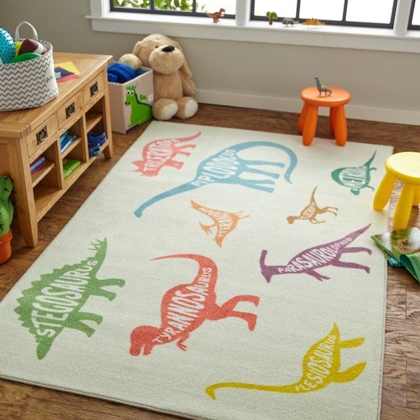 Mohawk Home Prismatic Dinosaurs Area Rug - 5'x 8' Toddler Boys Room, Toddler Bedrooms, Big Boy Room, Toddler Dinosaur Room, Toddler Boy Room Themes, Boy Bedrooms, Child Room, Girl Rooms, Bedroom Decor