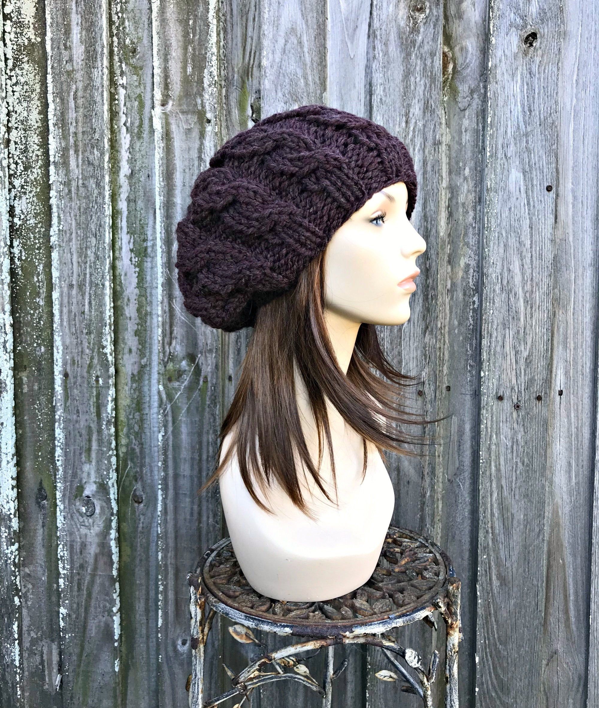 Crochet Womens Hat Mens Hat Raisin Tweed Purple Beanie Crochet Hat Women Warm Winter Hat
