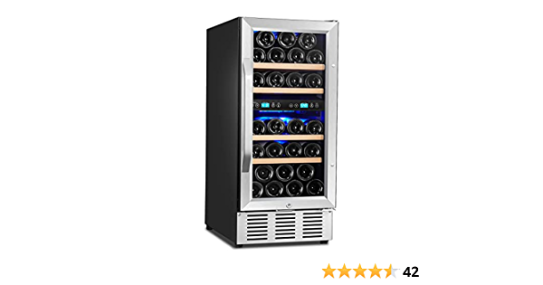Newair awr 460db 46 bottle dual zone built in compressor wine