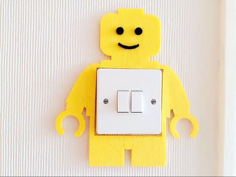 Super Cute 3D Lego Man Light Switch Wall Stickers High | Etsy UK Legos, Deco Lego, Lego Room Decor, Minion Room Decor, Snoopy Kids, Casa Lego, Boys Bedrooms, Boys Lego Bedroom Ideas, Lego Boys Room