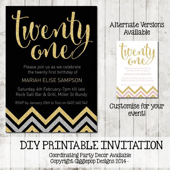 21 bday invites