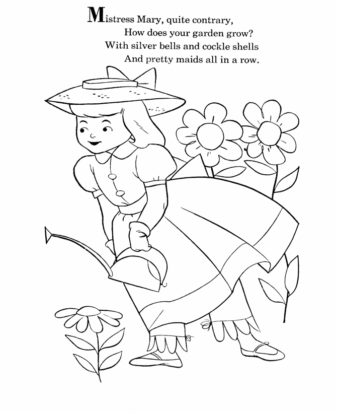Nursery Rhymes Coloring page Nursery rhymes preschool Nursery rhyme