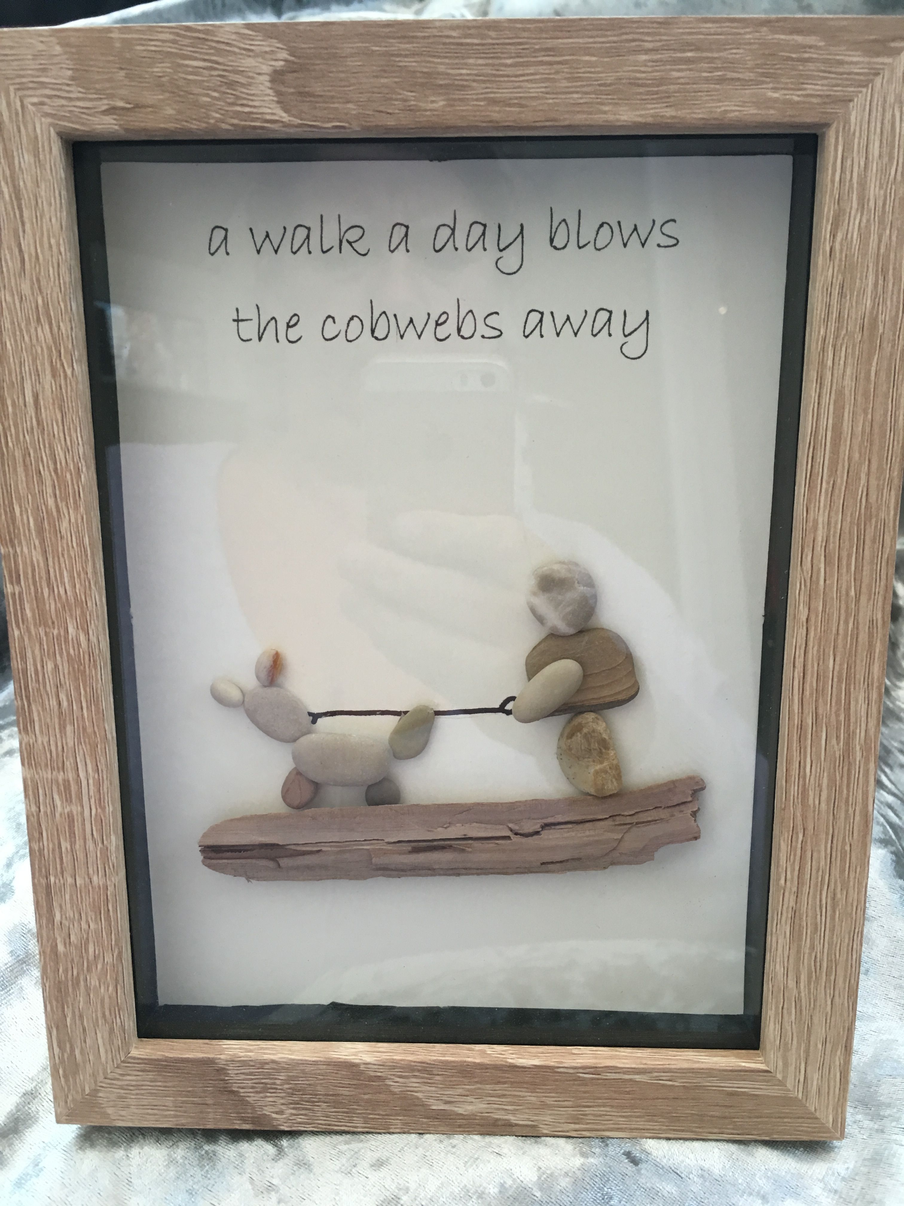 Pebble Art Dog Walking Picture Rock Crafts Arts And Crafts Stone Pebble Art Dog Walking Picture Rock Crafts Arts And Crafts Stone