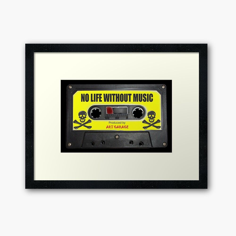 WHITHOUT MUSIC LIFE IS PHOTO PRINT ON FRAMED CANVAS WALL ART