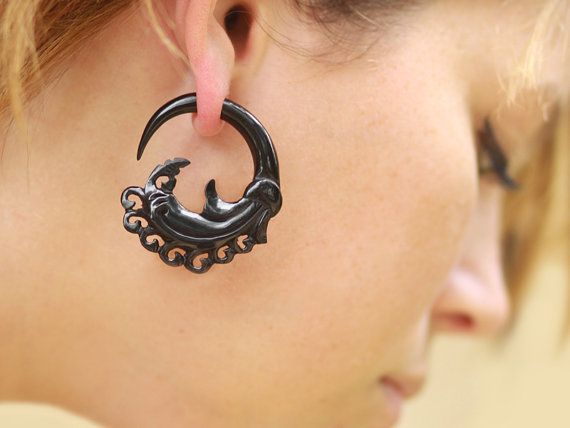 Fake Gauges Plugs Handmade Horn Earrings Tribal Style Fake Gauges Plugs Handmade Horn Earrings Tribal Style Empress Curls