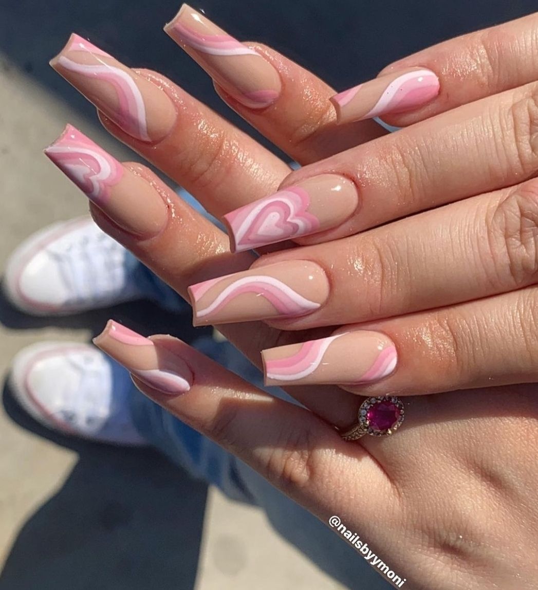 Short Square Acrylic Nails, Acrylic Nails Coffin Pink, Classy Acrylic Nails, Cute Acrylic Nail Designs, Coffin Nails, Nail Pink, Pink Nail Designs, Acrylic Nails For Summer, Spring Nails