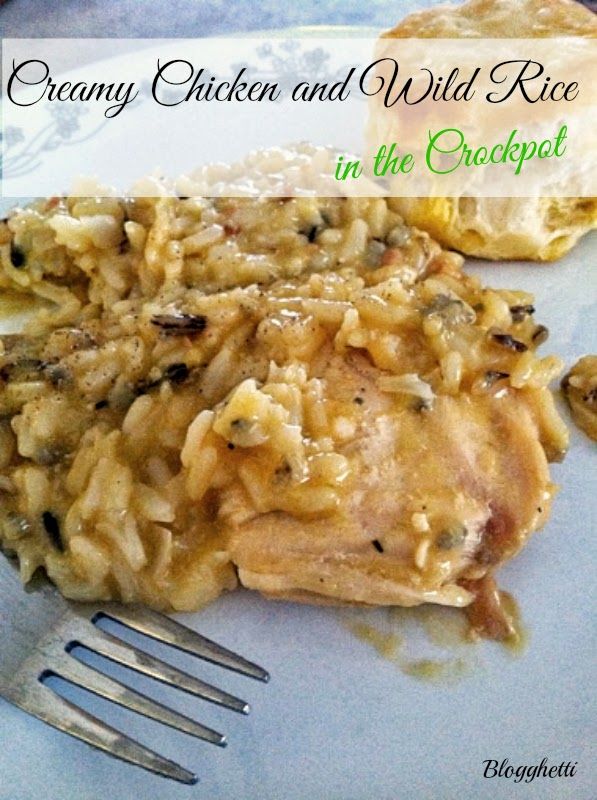 Creamy Chicken Wild Rice Crockpot - Sherry chicken recipes #sherry #chicken #recipes Creamy Chicken Wild Rice Crockpot