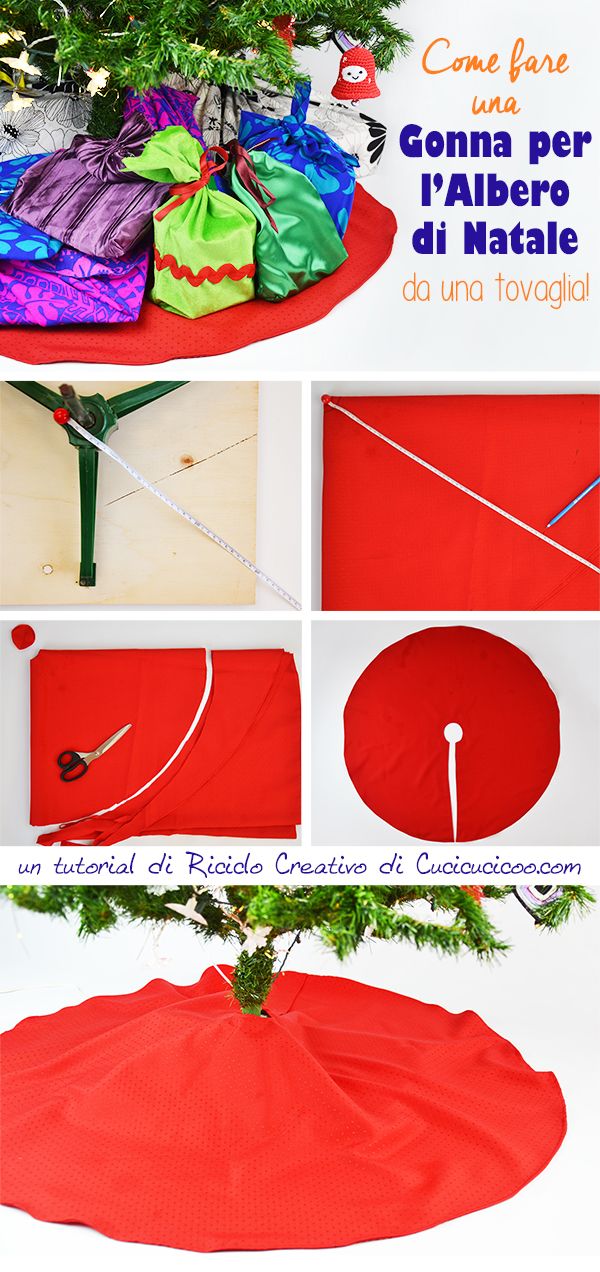 Rendi le feste più ecosostenibili e meno costosi con il riciclo creativo! Questo tutorial mostra quanto è semplice cucire una gonna per l’albero di Natale fai da te da una tovaglia! #natalefaidate #alberodinatale How To Make Christmas Tree, Christmas Tree Skirt, Christmas Sewing, Christmas Crafts, Christmas Ideas, Holiday Sewing, Holiday Projects, Handmade Christmas, Merry Christmas