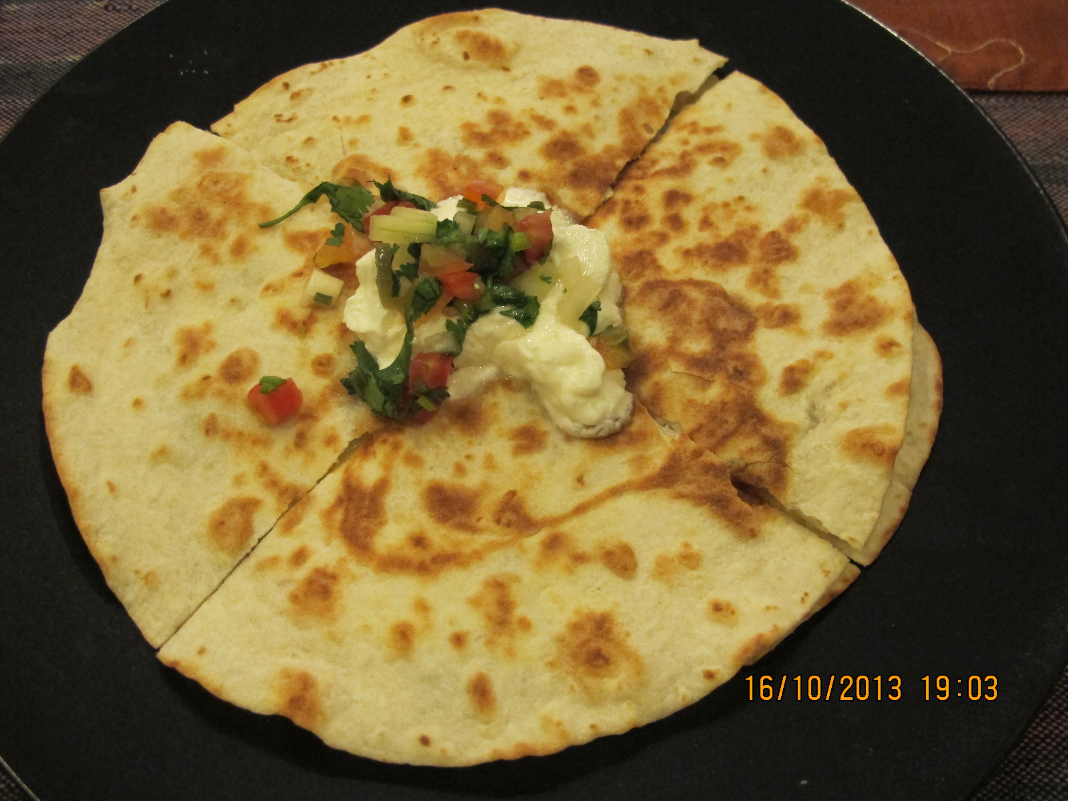 chicken casadia with sour