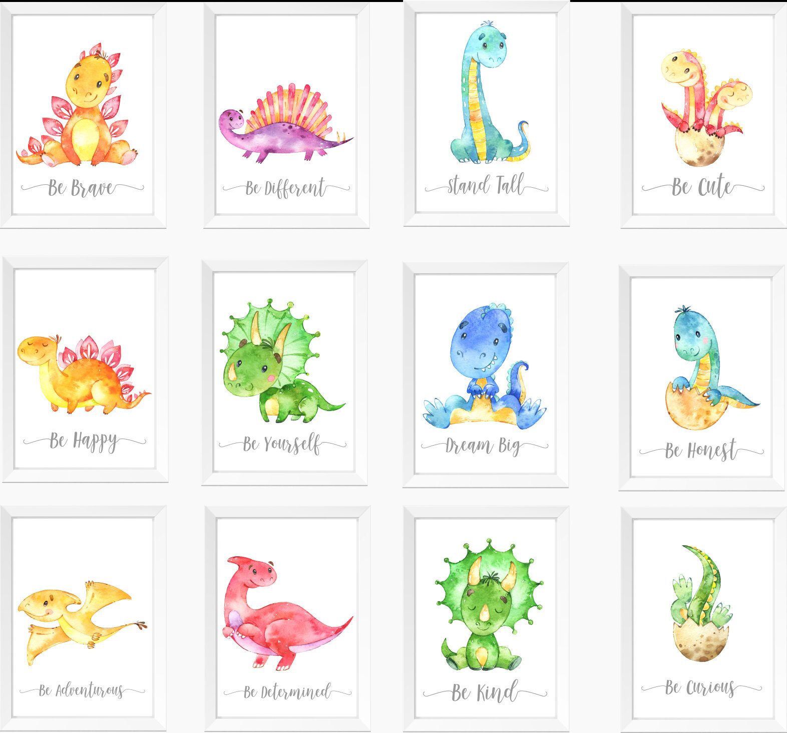 Dinosaur Nursery Wall Art New Baby Gift Dinosaur Nursery Boys Wall Art Botanical Boys Bedroom Decor Nursery Print Dinosaur Poster