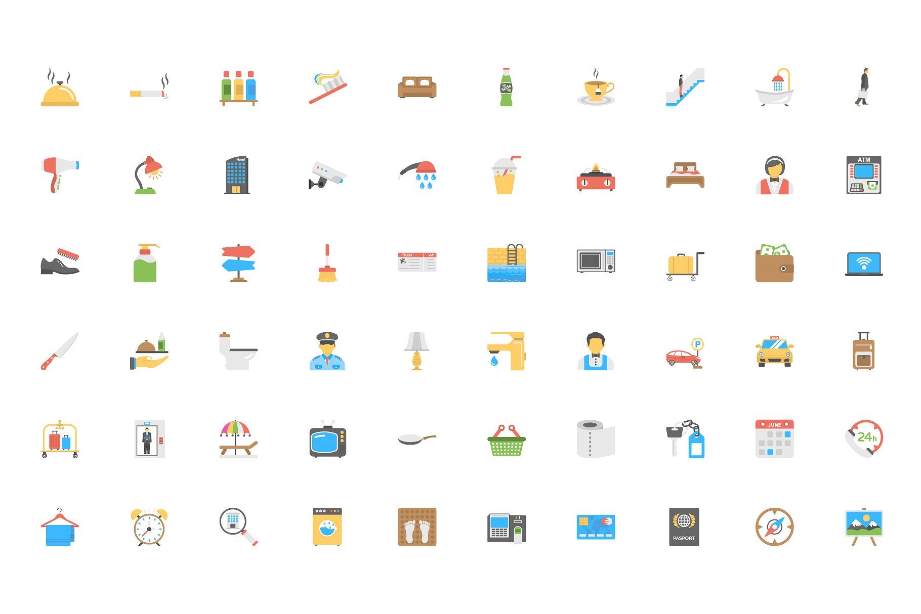 180 Hotel And Restaurant Flat Icons Hotel Restaurant Icons Flat Restaurant Icon Icon Design Flat Icon