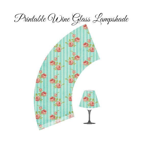 Shabby Chic Party Printable Lampshade Wine Glass Lampshade Shabby Chic Party Printable Lampshade Wine Glass Lampshade