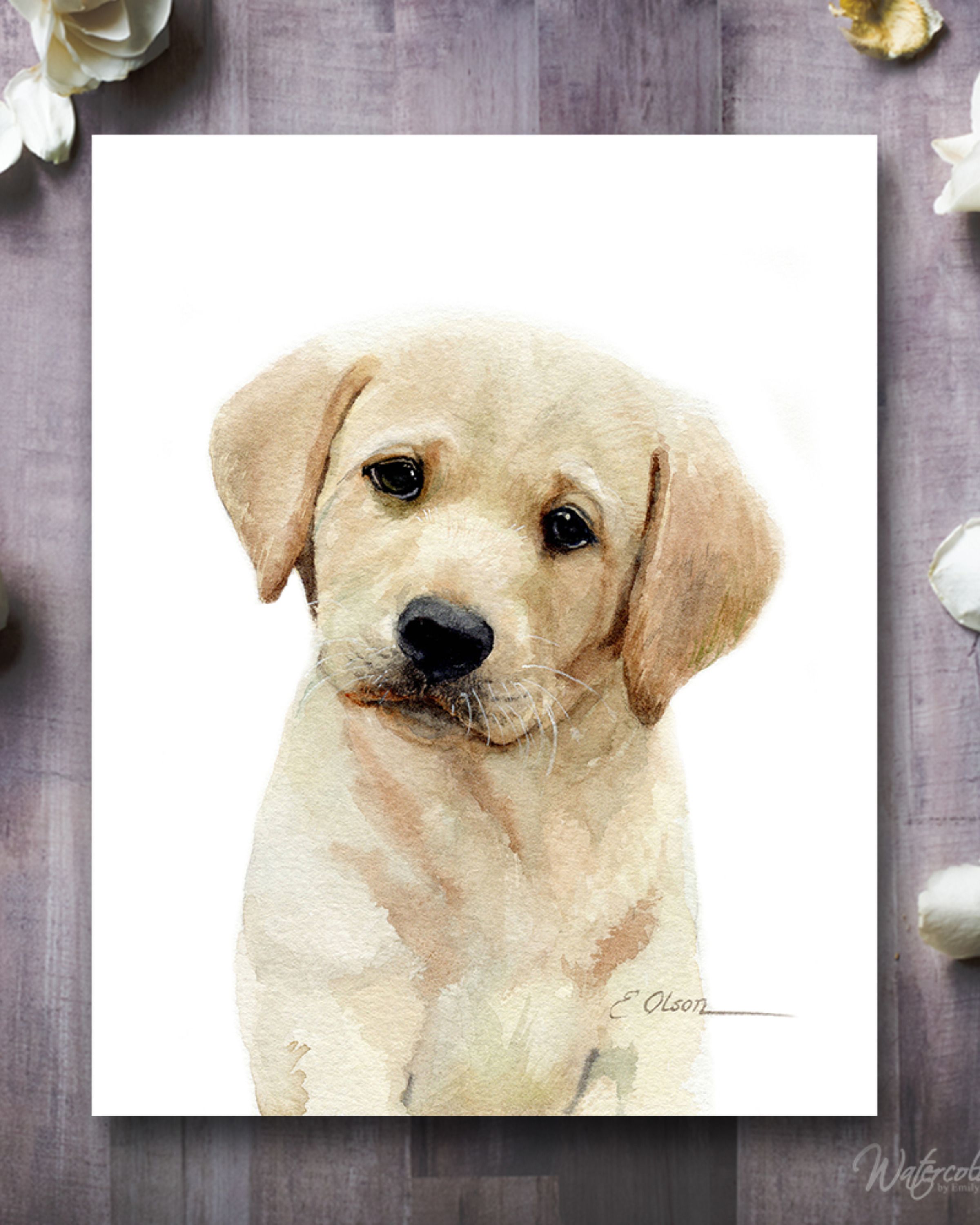 Yellow Labrador Retrievers Are The Most Popular Dog Breed If You Love Your Yellow Lab You Re Going To Love This Sweet Puppy Print For Yo Yagliboya Sanat Sulu Boya Ve Sanat