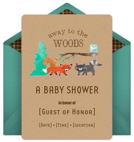 <strong>Woodland Baby Shower Invitation For</strong> a Boy | Teal <strong>Baby</strong> ... Woodland baby shower invitations templates