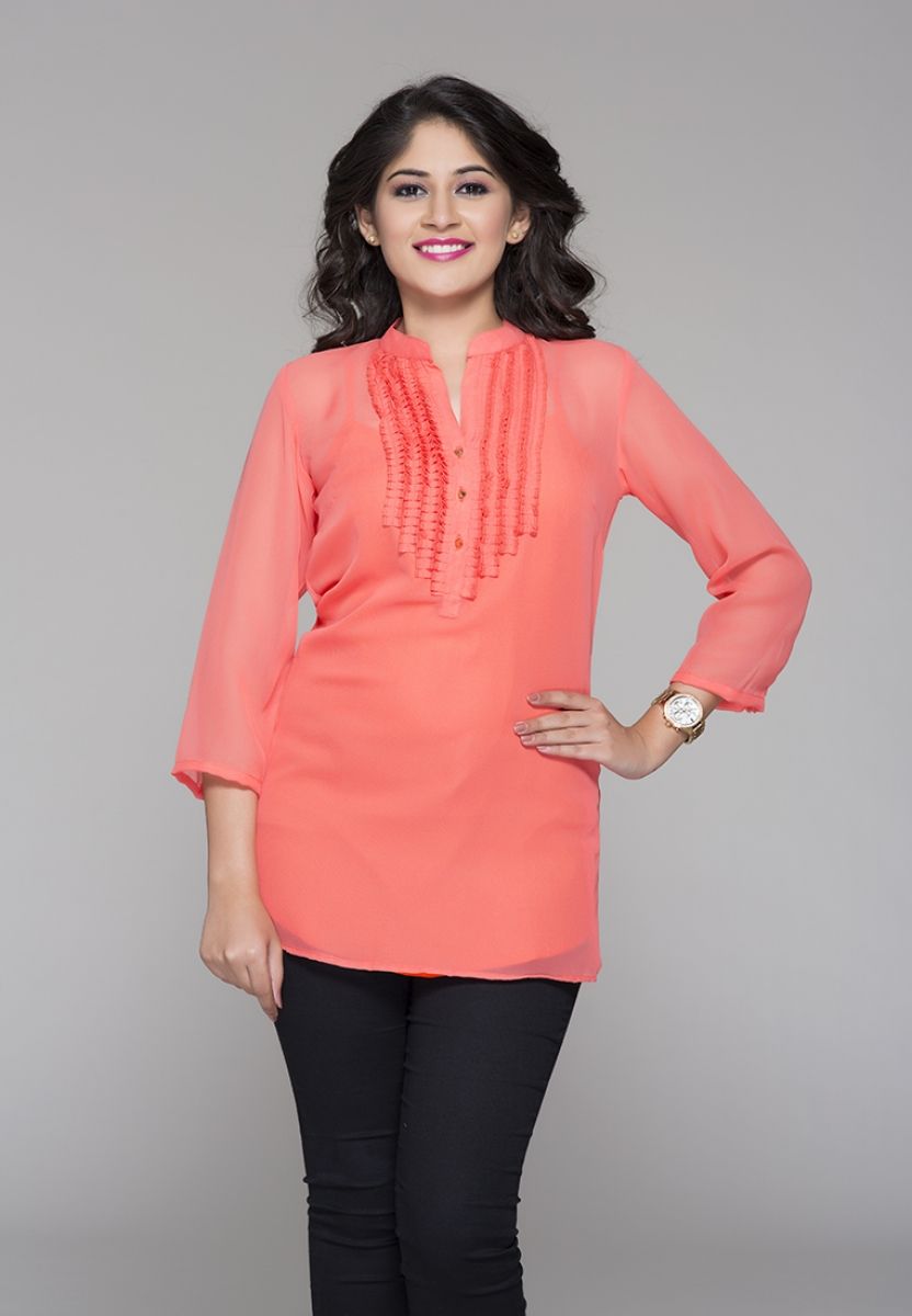 buy latest georgette pleating tunic in india on itibeyou tunic designs