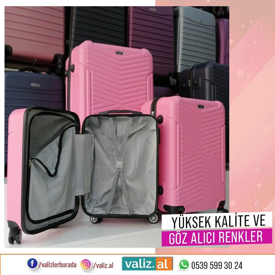 Pembe Asigi Olanlar Burayaaa Goz Alici Renkler Valiz Al Da Sizleri Bekliyor Siparis Icin Dm Veya Whatsapp 0539 599 Suitcase Luggage Fashion