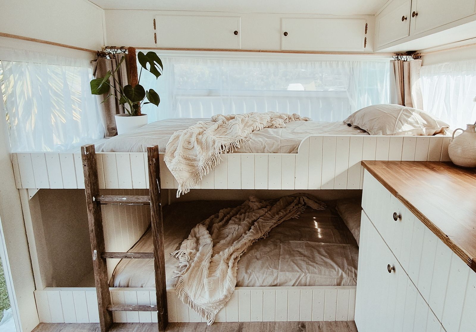 RV Bunk Beds in 2020 | Caravan bunk beds, Caravan renovation, Caravan bunks