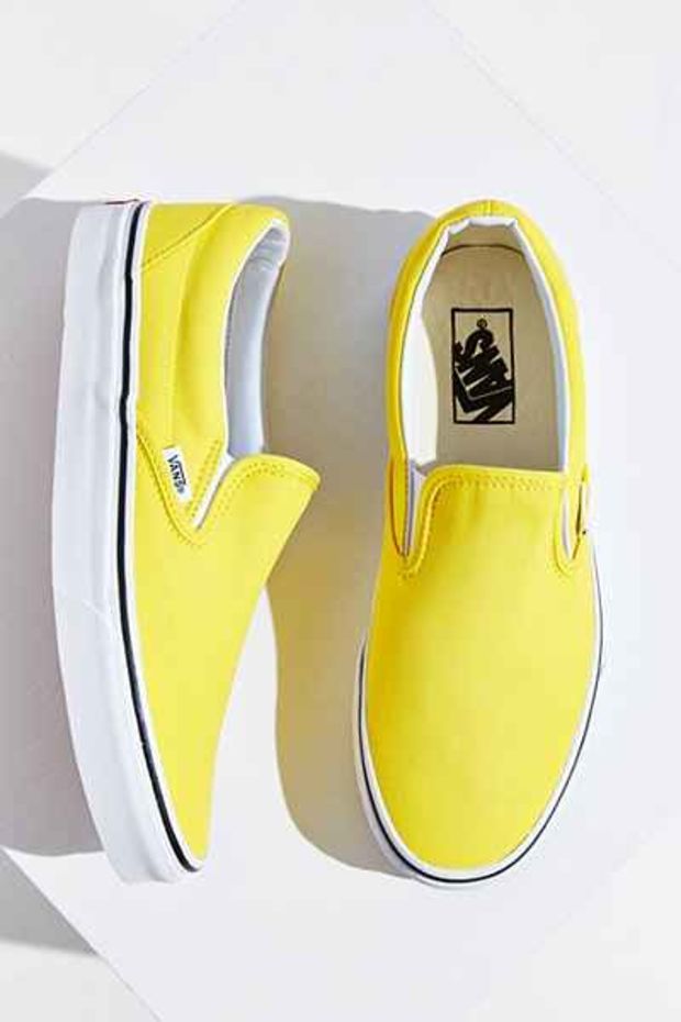 all yellow vans slip on