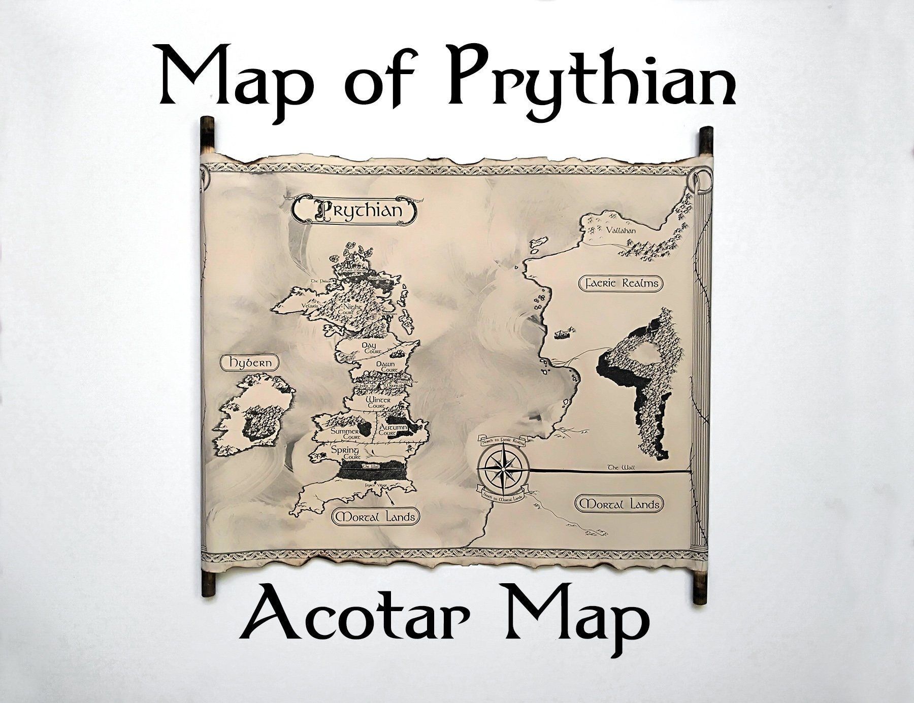 Prythian Map HANDMADE Scroll Acotar Map A Court of Thorns and Roses Prythian Map HANDMADE Scroll Acotar Map A Court of Thorns and Roses
