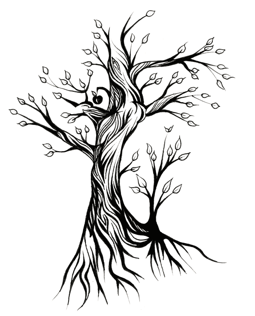 tree in ink with