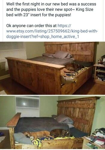 King Sized Bed With Pet Expansion Home Frame Diy Dog King Bed Frame Diy Dog, King Size Bed With Dog Bed Insert