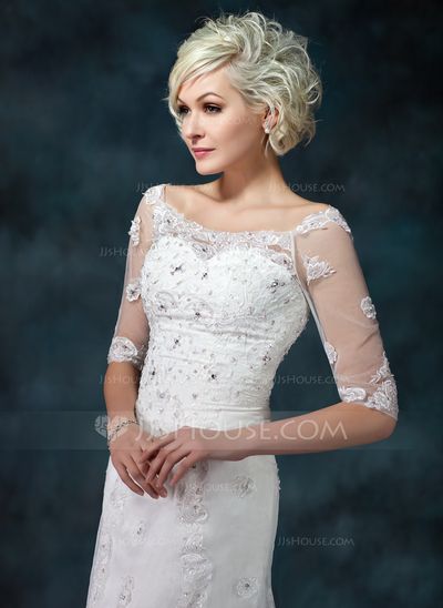 Trumpet Mermaid Off The Shoulder Court Train Beading Appliques