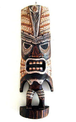 OMA African Tiki Mask Tribal Decor Tiki God Love and Peace Large 16 Brand Polynesian