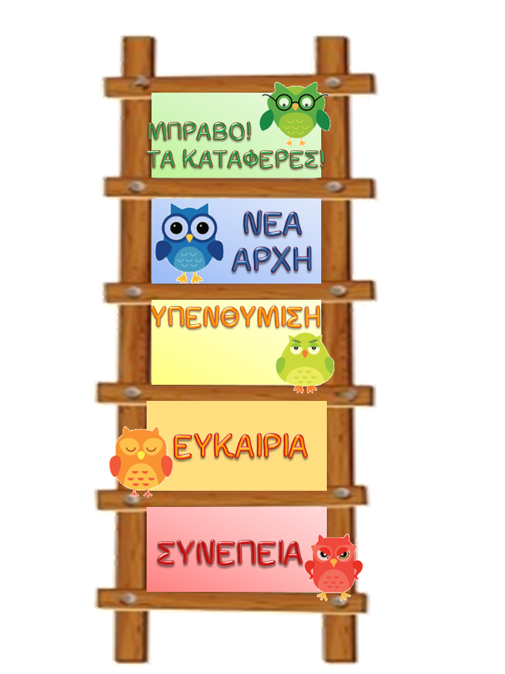Νηπιαγωγός για πάντα....: Οι Κανόνες της Σοφής Κουκουβάγιας: Η Σκάλα της Επιβράβευσης School Rules, School Lessons, Class Rules, Classroom Behavior, Preschool Kindergarten, Classroom Organization, Classroom Management, Classroom Ideas, School Time
