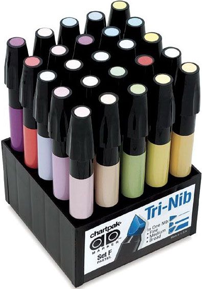 Download Chartpak® AD™ Marker 25-Color Pastel Set: Multi, Xylene-Based, Fine Nib | Markers, Copic sketch ...