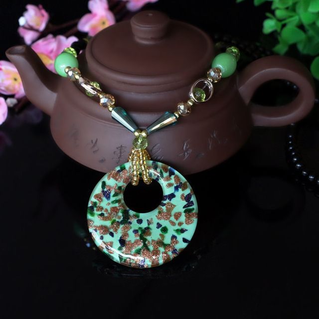 Boho Beaded Tassels Crystal Pendant Necklace Long Chain Sweater Women Jewelry