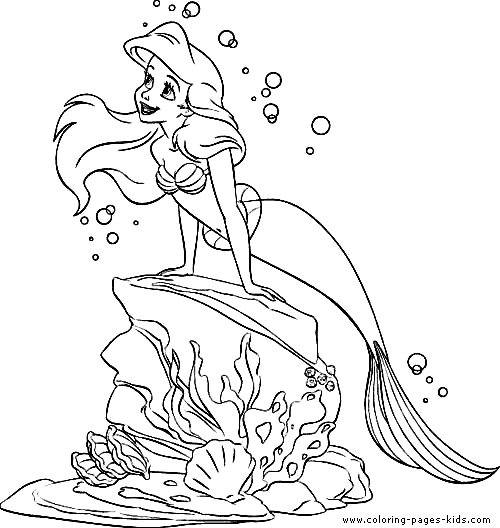 the little mermaid color page disney coloring pages color plate