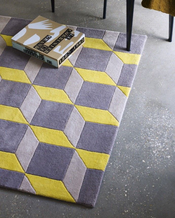 Geometric Rug Yellow Grey Aflair Rugs Cushions Throws Geometric Rug Yellow Grey